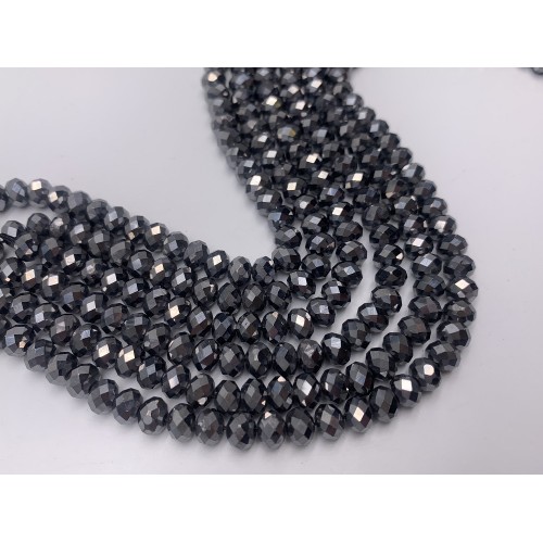 Каменные бусины, Терагерц, рондель, огранка, 6х4 мм, длина нити 38 см