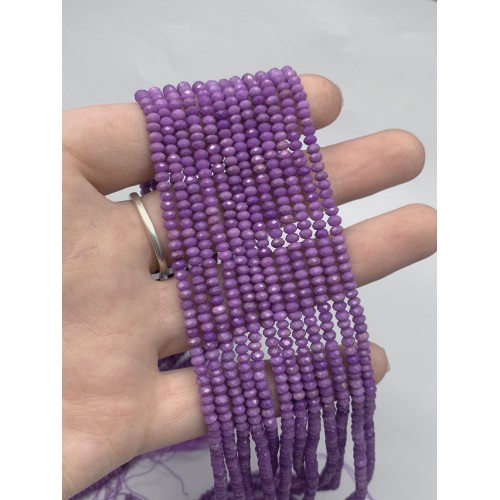 Каменные бусины, Фосфосидерит, рондель, ювелирная огранка, 3х2 мм, длина нити 38 см