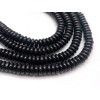 Каменные бусины, Агат, чёрный, бублик, 6,5х2 мм, длина нити 38 см