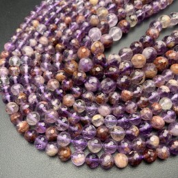 Каменные бусины, Какоксенит, шарик в огранке, 8 мм, длина нити 38 см