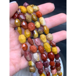 Каменные бусины, Яшма Мукаит, фриформы, огранка, 11х8 мм, длина нити 38 см