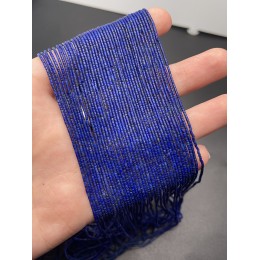 Каменные бусины, Лазурит, трубочки, 1х1 мм, длина нити 38 см