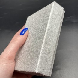 Подарочная коробочка, с ложементом, картонная, серебристая, блестящая, размер 110х80х25 мм