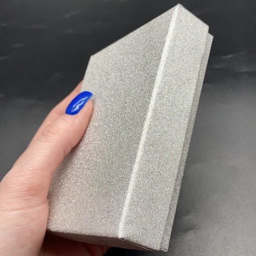 Подарочная коробочка, с ложементом, картонная, серебристая, блестящая, размер 110х80х25 мм