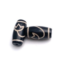 Бусина Дзи "173" из агата, Лотос, размер 18х10 мм, цена за 1 шт