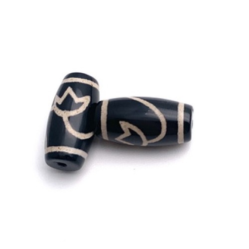 Бусина Дзи "173" из агата, Лотос, размер 18х10 мм, цена за 1 шт