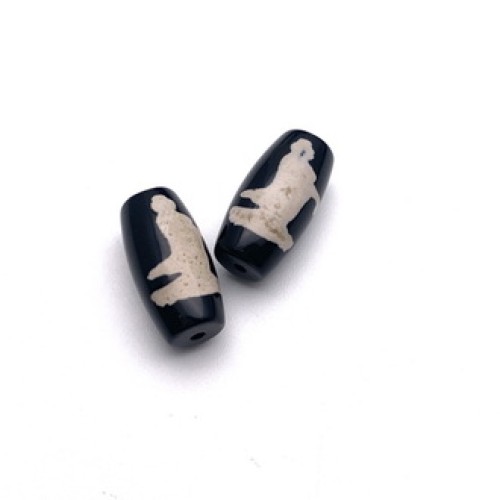 Бусина Дзи "176" из агата, Гуань-Инь, размер 18х10 мм, цена за 1 шт