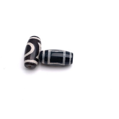 Бусина Дзи "184" из агата, Небо и Земля, размер 18х10 мм, цена за 1 шт