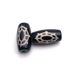 Бусина Дзи "187" из агата, Колесо Дхармы, размер 18х10 мм, цена за 1 шт