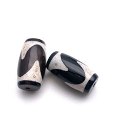 Бусина Дзи "188" из агата, Тассо лошадь, размер 18х10 мм, цена за 1 шт