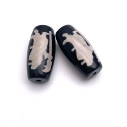 Бусина Дзи "190" из агата, Человек с Посохом, размер 18х10 мм, цена за 1 шт