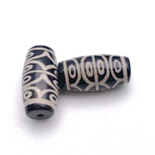 Бусина Дзи "193" из агата, 12 глаз, размер 18х10 мм, цена за 1 шт