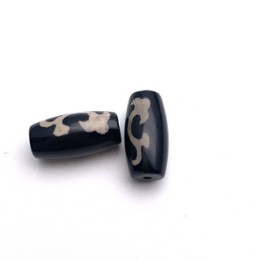 Бусина Дзи "194" из агата, Зелёная тара, размер 18х10 мм, цена за 1 шт