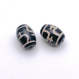 Бусина Дзи "649" из агата, Сосуд изобилия, размер 12х9 мм, цена за 1 шт