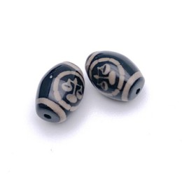 Бусина Дзи "615" из агата, Весы, размер 12х9 мм, цена за 1 шт