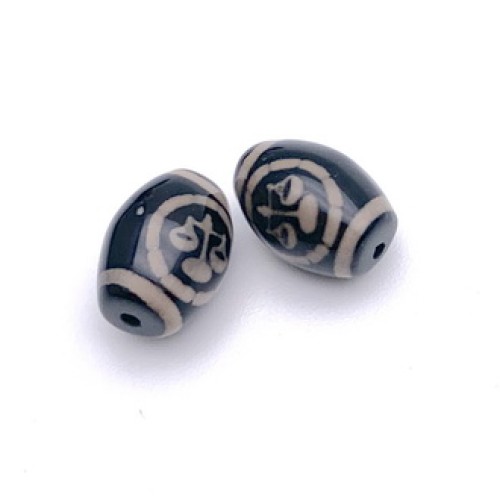 Бусина Дзи "615" из агата, Весы, размер 12х9 мм, цена за 1 шт