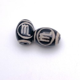 Бусина Дзи "616" из агата, Скорпион, размер 12х9 мм, цена за 1 шт