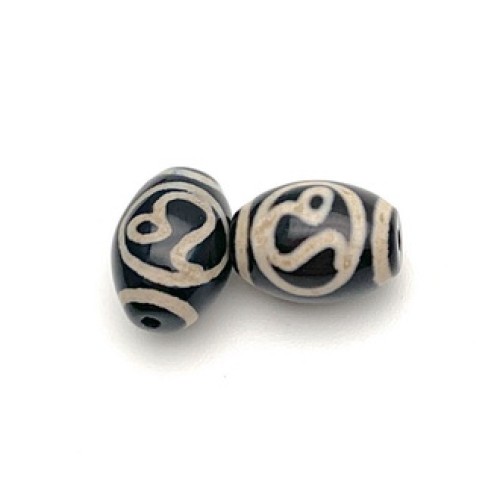 Бусина Дзи "613" из агата, Лев, размер 12х9 мм, цена за 1 шт