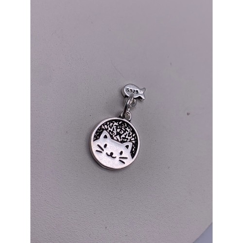 Подвеска, "Котик", ("Манэки-Нэки"), тайское серебро, размер 12,5 мм, цена за 1 шт.
