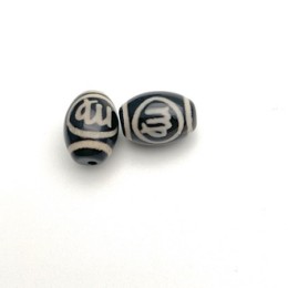 Бусина Дзи "614" из агата, Дева, размер 12х9 мм