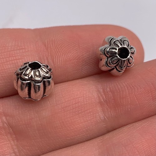 Бусина, "Артишок", тайское серебро, размер 9 мм, цена за 1 шт.