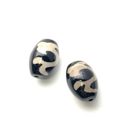 Бусина Дзи "647" из агата, Зелёная тара, размер 12х9 мм, цена за 1 шт