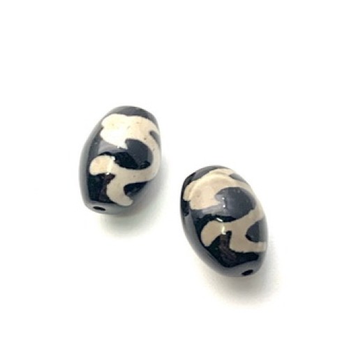 Бусина Дзи "647" из агата, Зелёная тара, размер 12х9 мм, цена за 1 шт