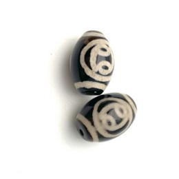 Бусина Дзи "612" из агата, Рак, размер 12х9 мм, цена за 1 шт