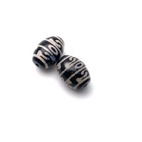 Бусина Дзи "651" из агата, Пурба, размер 12х9 мм, цена за 1 шт