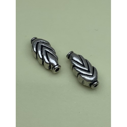 Бусина, тайское серебро, размер 12 х 5 мм, цена за 1 шт.