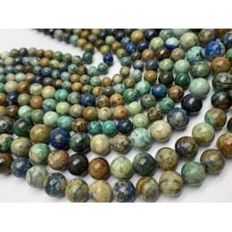 Каменные бусины, Хризоколла, шарик гладкий, 8 мм, длина нити 38 см