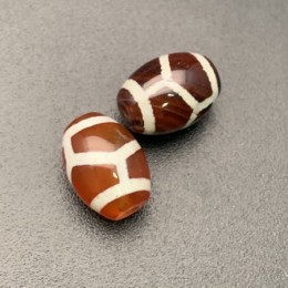 Бусина Дзи "693" из сердолика, Черепаха, размер 12х9 мм