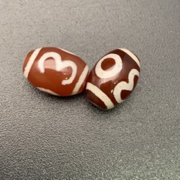 Бусина Дзи "711" из сердолика, ОМ, Сладкие речи, размер 12х9 мм