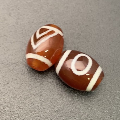 Бусина Дзи "721" из сердолика, Горный пик, размер 12х9 мм