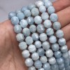 Каменные бусины, Аквамарин, Голубой Берилл, ювелирная огранка 10х9 мм, длина нити 38 см