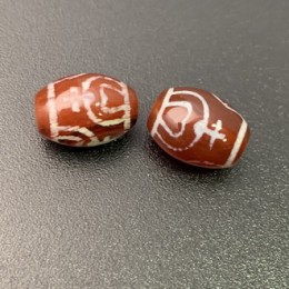 Бусина Дзи "703" из сердолика, Сосуд Изобилия, размер 12х9 мм