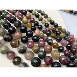 Каменные бусины, Турмалин, микс, шарик гладкий, 4-4,5 мм, длина нити 38 см
