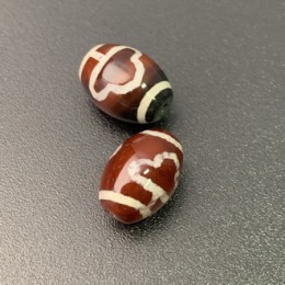 Бусина Дзи "719" из сердолика, Дерево Бодхи, размер 12х9 мм