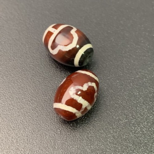 Бусина Дзи "719" из сердолика, Дерево Бодхи, размер 12х9 мм