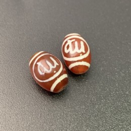 Бусина Дзи "677" из сердолика, Дева, размер 12х9 мм, цена за 1 шт