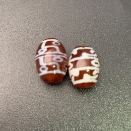 Бусина Дзи "687" из сердолика, Пурба, размер 12х9 мм, цена за 1 шт