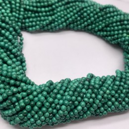 Каменные бусины, Малахит (Конго), люкс, шарик гладкий, 3 мм, длина нити 38 см