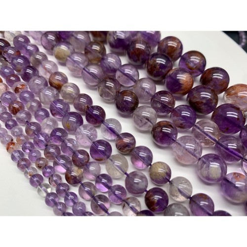 Каменные бусины, Какоксенит, шарик гладкий 12 мм, длина нити 38 см