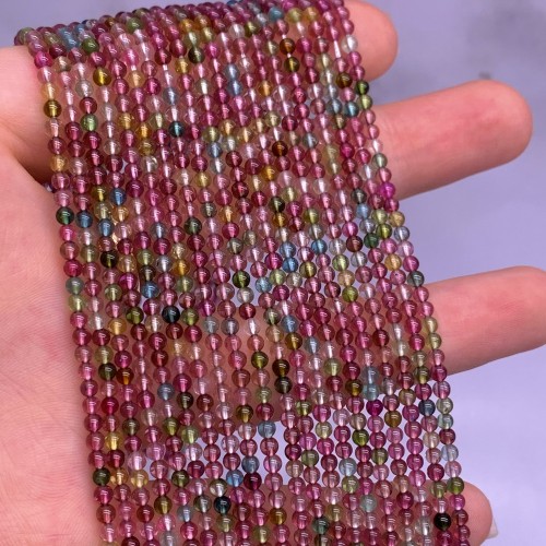 Каменные бусины, Турмалин полихромный, Люкс, шарик гладкий, 2,8 мм, длина нити 38 см