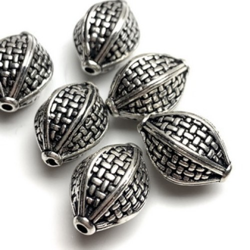Бусина, тайское серебро, размер 16 х 11 мм, цена за 1 шт.