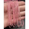 Каменные бусины, Розовый Кварц, трубочки, 4х2 мм, длина нити 38 см