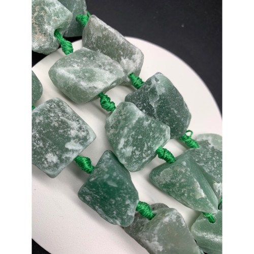 Каменные бусины, Пренит, не обработанный, фриформы, 20-28 мм, длина нити 19 см, 7 шт