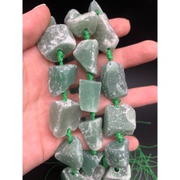 Каменные бусины, Пренит, не обработанный, фриформы, 20-28 мм, длина нити 19 см, 7 шт