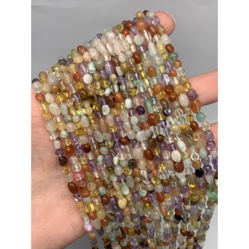 Каменные бусины, Микс Самоцветов, фриформы, 11х4 мм, длина нити 38 см