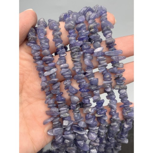 Каменные бусины, Танзанит, фриформы, 14х10 мм, длина нити 38 см